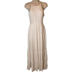 Lulus Women's White Tiered Maxi Dress Size XS Boho Cottagecore Wedding